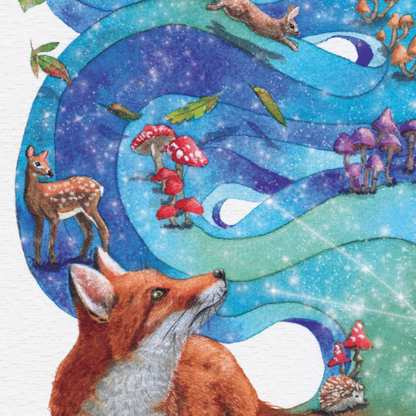 Vibrations Automnales, illustration de renard – Tirage d’art