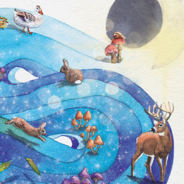 Vibrations Automnales, illustration de renard – Tirage d’art