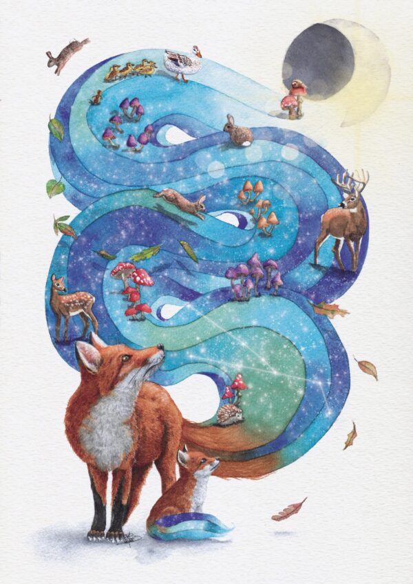 Vibrations Automnales, illustration de renard – Tirage d’art