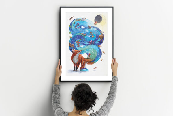 Vibrations Automnales, illustration de renard – Tirage d’art