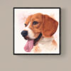 portrait peint à l'aquarelle de chien Beagle
