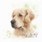 Peinture fine à l'aquarelle d'un chien Golden Retriever