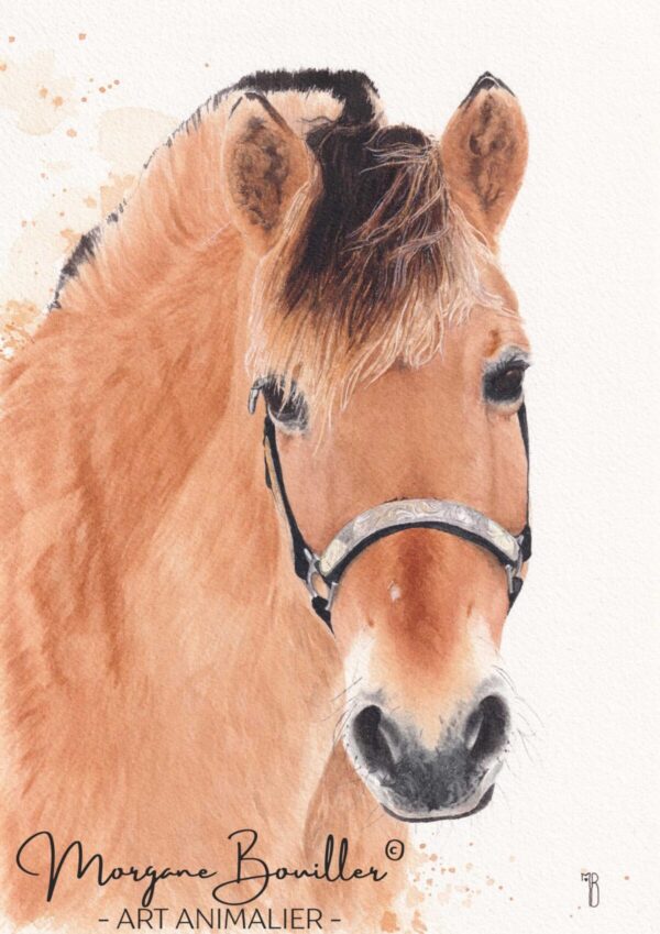 Mirabelle, la jument de Cynthia Portrait animalier réaliste personnalisé – Gamme ESSENCE