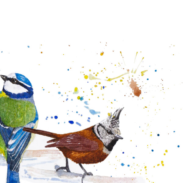 Douces Mésanges – Œuvre unique à l'aquarelle - VENDUE