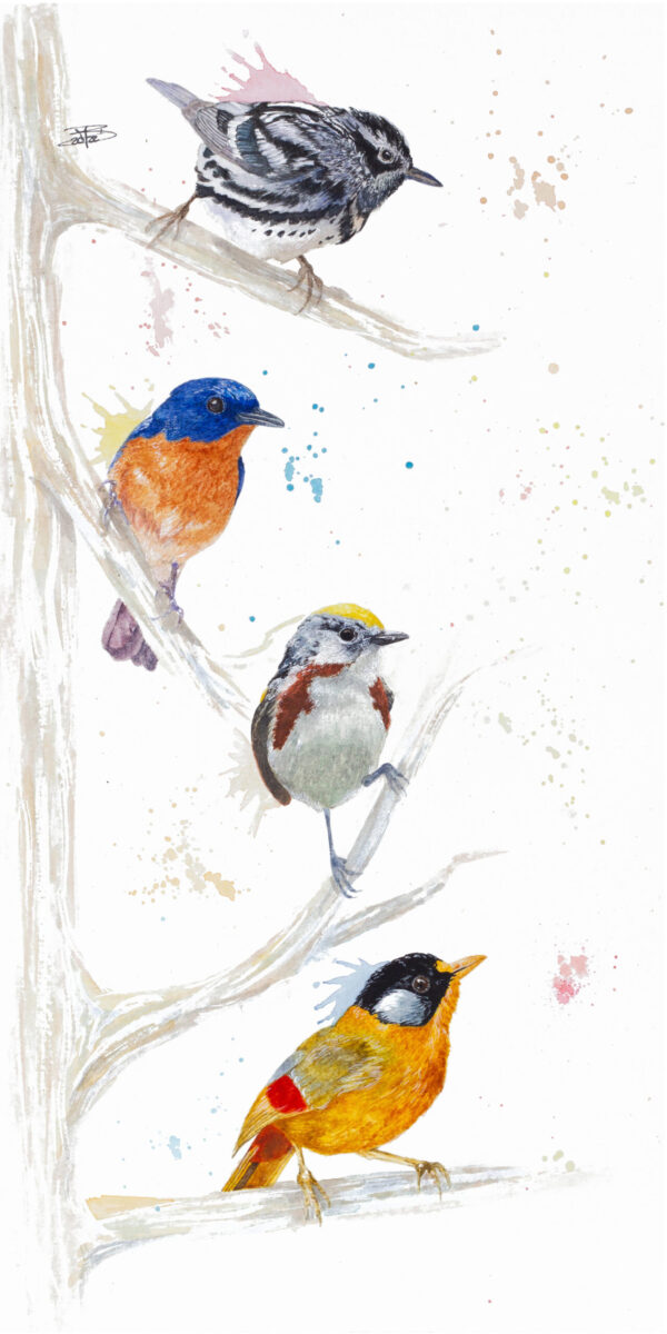 L'Appel partie 1 L'Appel – Peinture de passereaux unique - VENDUE