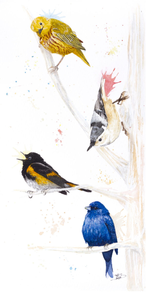 L'Appel partie 2 L'Appel – Peinture de passereaux unique - VENDUE