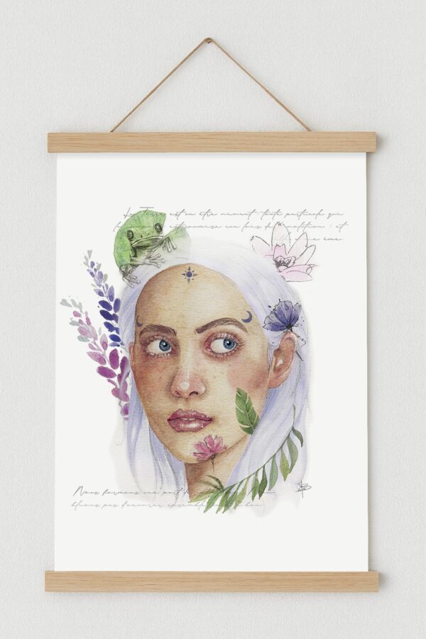 L'ame de la terre, illustration femme nature mis en valeur par un cadre magnétique L'ame de la terre, illustration femme nature mis en valeur par un cadre magnétique