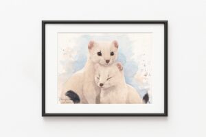 Blanche Harmonie, tableau hermines par Morgane Bouiller, exemple de cadre