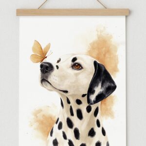 Illustration de chien dalmatien poétique, Dolcezza par Morgane Bouiller