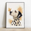 Dolcezza, portrait de la gamme "POÉSIE" Portrait encadré d'un chien Dalmatien et d'un papillon posé sur sa truffe