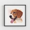 Portrait de chien Beagle, exemple d'encadrement