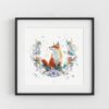 Fall Fox, aquarelle de renard, exemple d'encadrement, par Morgane Bouiller Fall Fox, aquarelle de renard, exemple d'encadrement