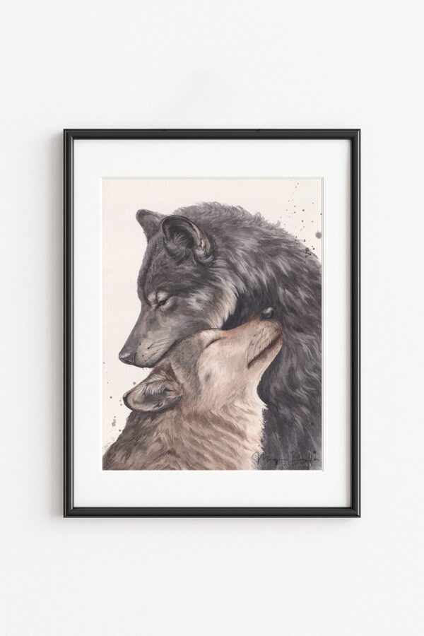 Gardien de mon Âme, décoration murale loups originale et puissante par Morgane Bouiller