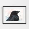 Huginn, peinture de corbeau, exemple d'encadrement