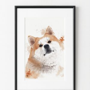 portrait de chien Akita, exemple d'encadrement