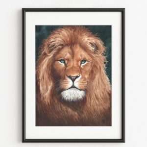 Umlilo Inkosi, portrait de lion, exemple d'encadrement