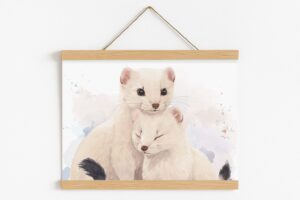 blanche-harmonie-kakemono Illustration hermines poétique, Blanche Harmonie par Morgane Bouiller