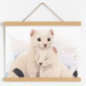 Illustration hermines poétique, Blanche Harmonie par Morgane Bouiller