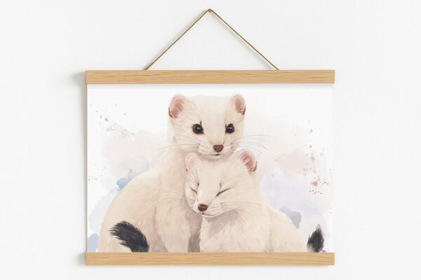 blanche-harmonie-kakemono Illustration hermines poétique, Blanche Harmonie par Morgane Bouiller