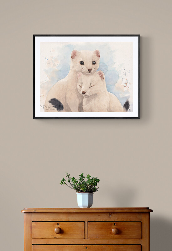 Exemple de rendu de la peinture encadrée avec couple d'hermines