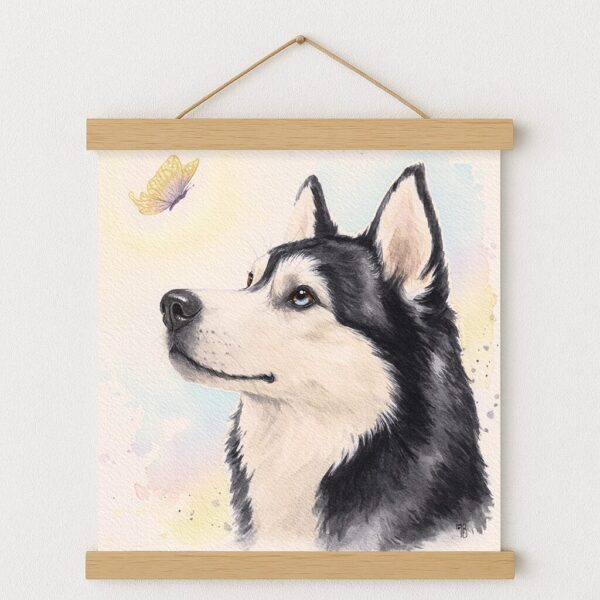 Illustration chien Husky poétique "Speranza" par Morgane Bouiller