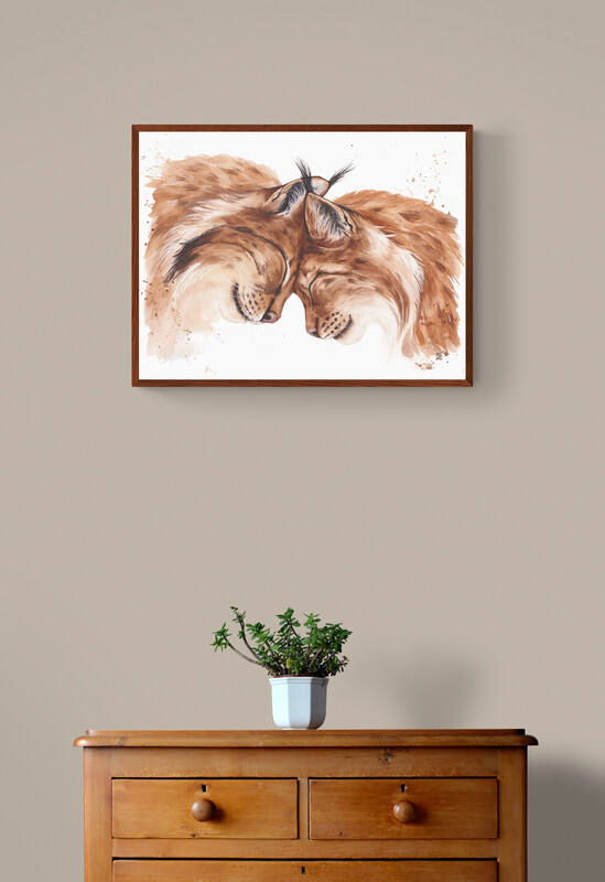 tendre-echo-mockup-tirage Exemple d'encadrement possible pour le couple de lynx