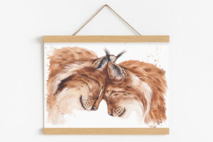 tendre-echo-tirage-dart Illustration de lynx, Tendre Echo par Morgane Bouiller