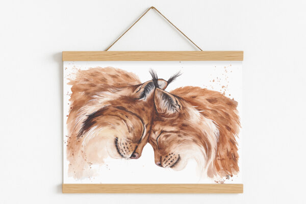 tendre-echo-tirage-dart Illustration de lynx, Tendre Echo par Morgane Bouiller