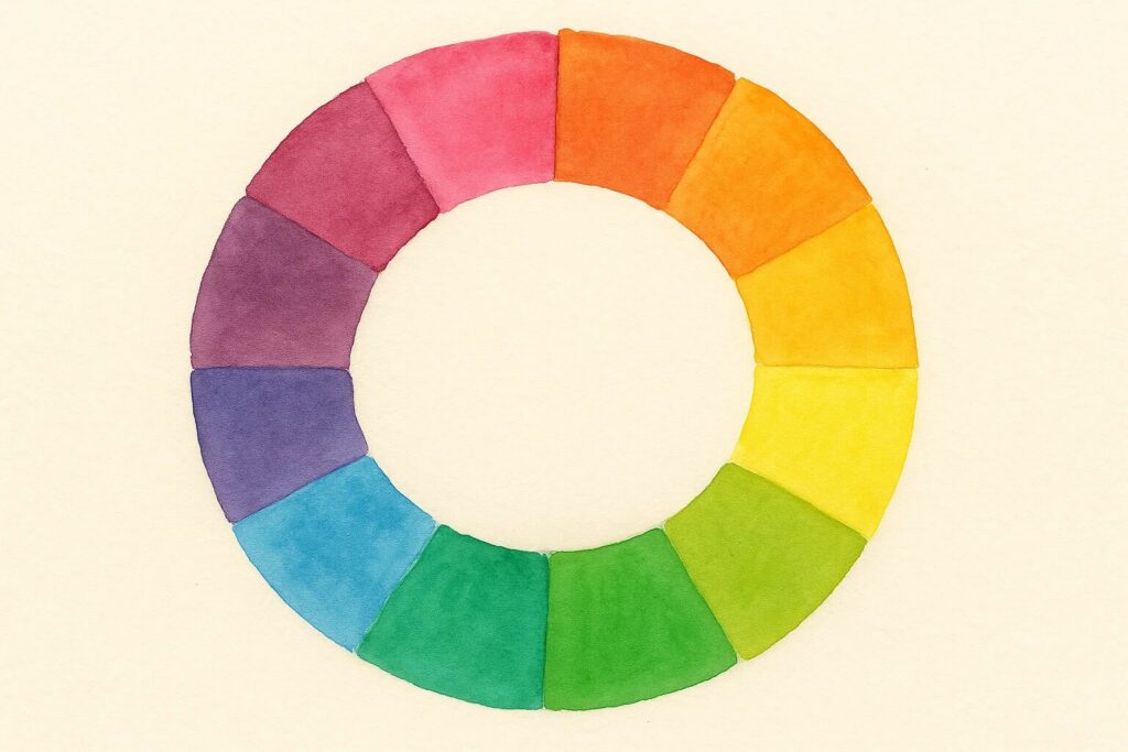 Roue chromatique à l'aquarelle