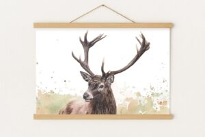 L'Esprit des Forets -tableau de cerf Tableau de cerf - "L'Esprit des Forêts", encadrement avec cadre en bois magnétique