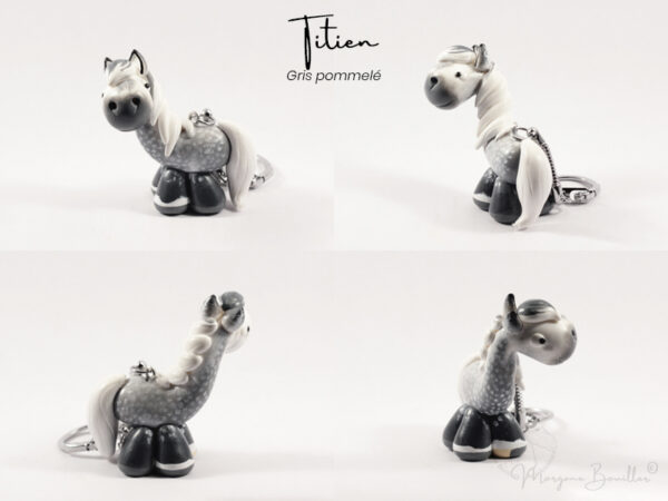 Titien-gris-pom MYNIZ • Totem | Mini Sculpture personnalisée de votre cheval