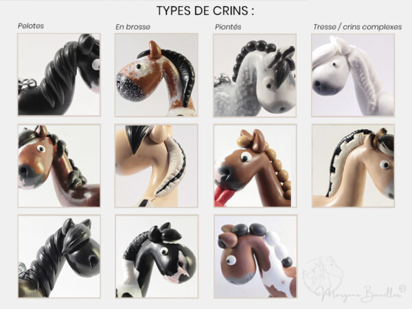 Types de crins disponibles Types de crins disponibles